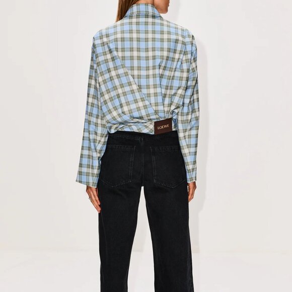 Checked draped jacket - Picture 2 of 14